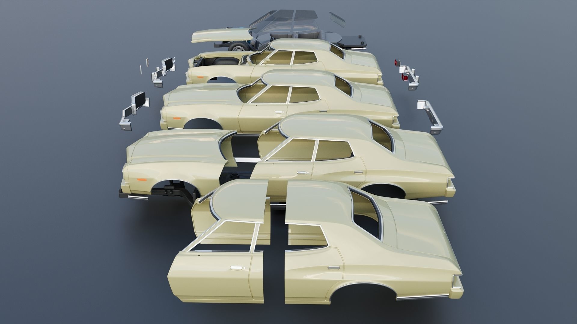 Gran Torino 4-Door Sedan 1974 3D print model_16