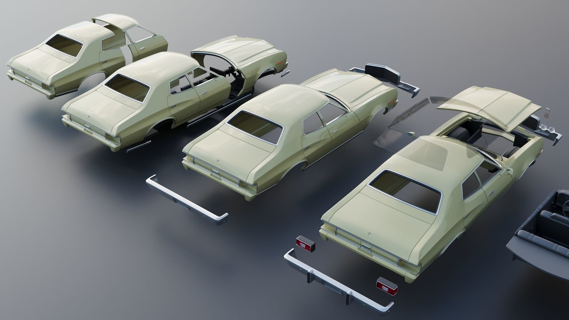 Gran Torino 4-Door Sedan 1974 3D print model_19