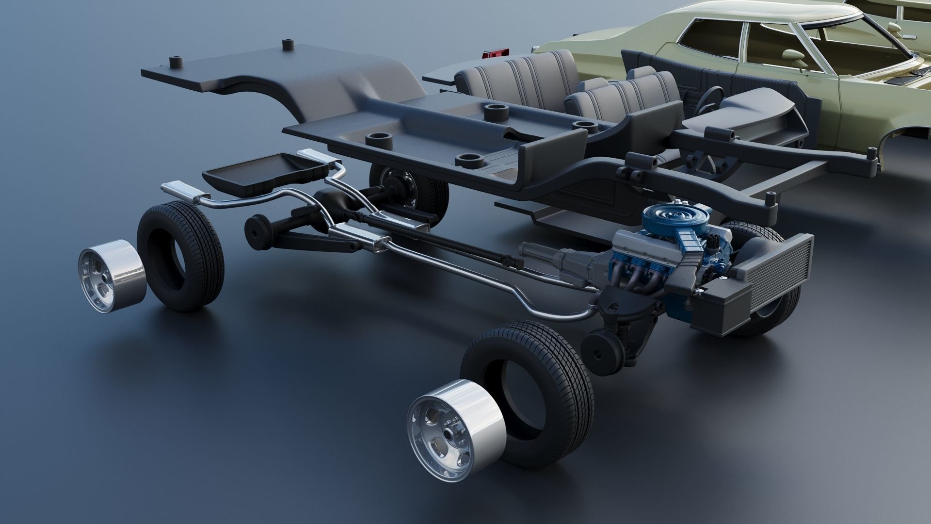 Gran Torino 4-Door Sedan 1974 3D print model_26