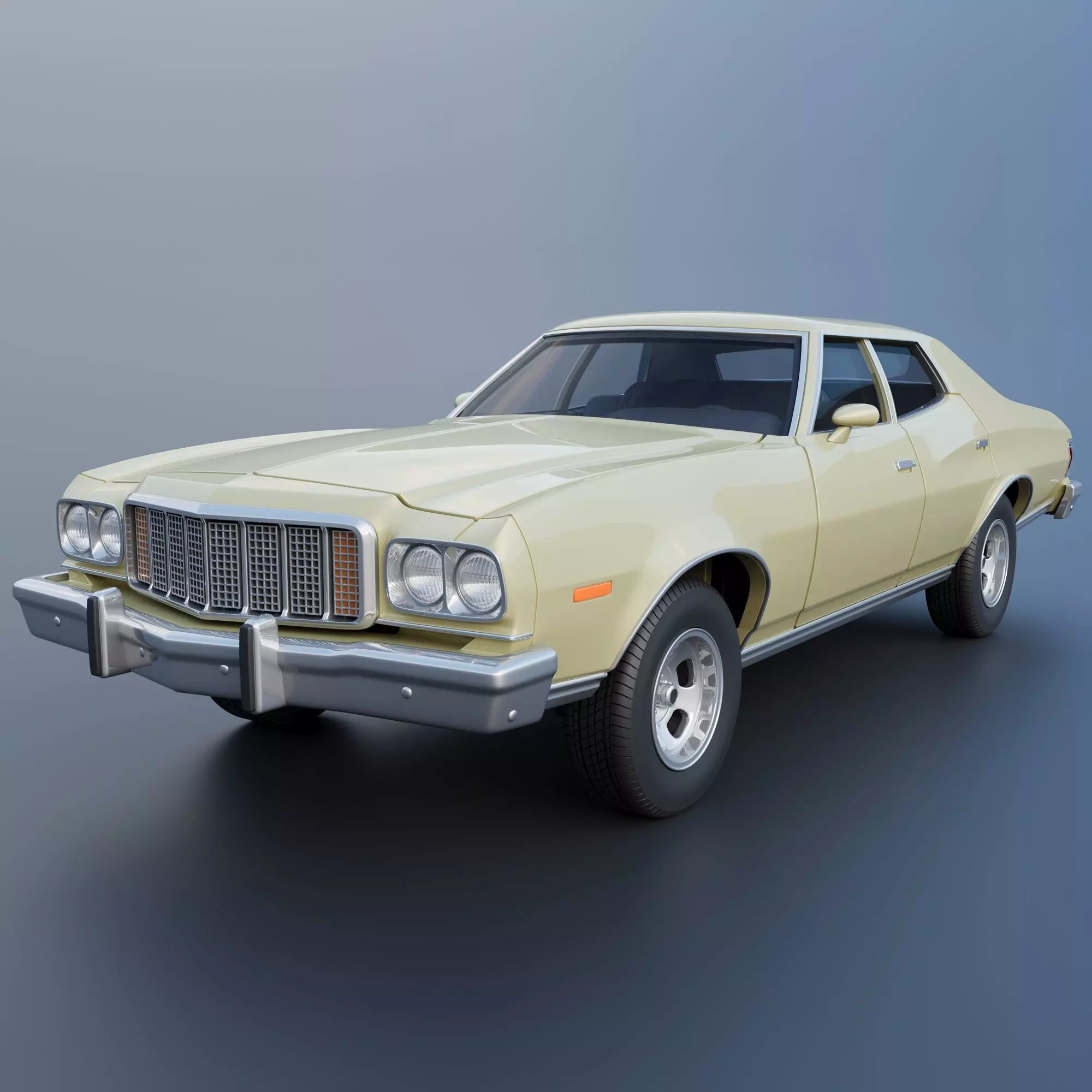 Gran Torino 4-Door Sedan 1974 3D print model_0
