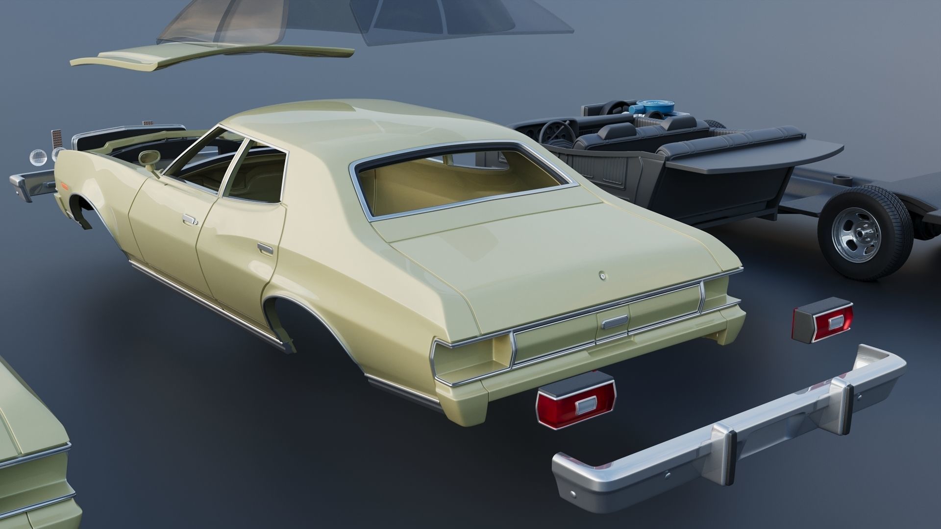 Gran Torino 4-Door Sedan 1974 3D print model_18