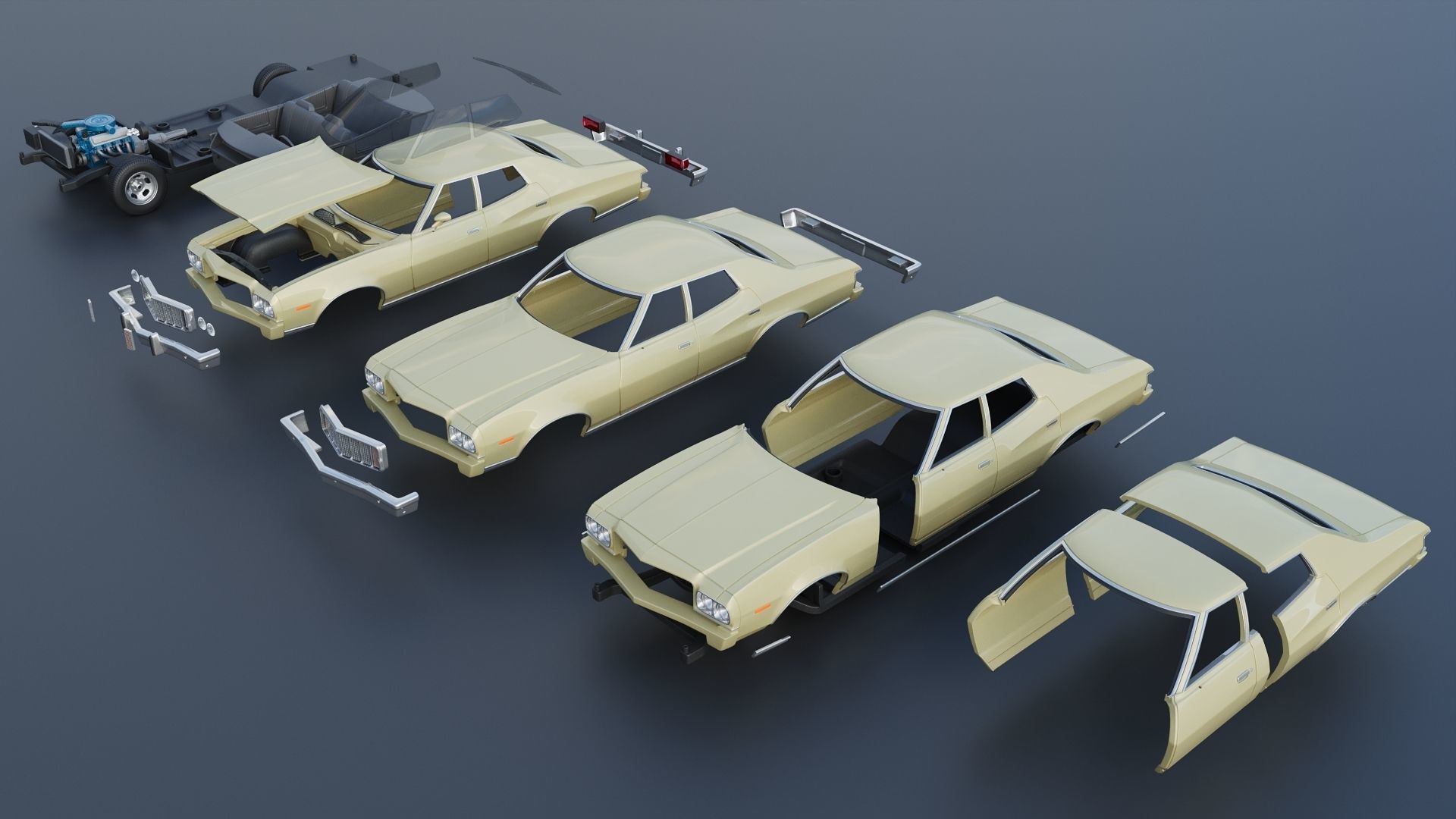 Gran Torino 4-Door Sedan 1974 3D print model_15