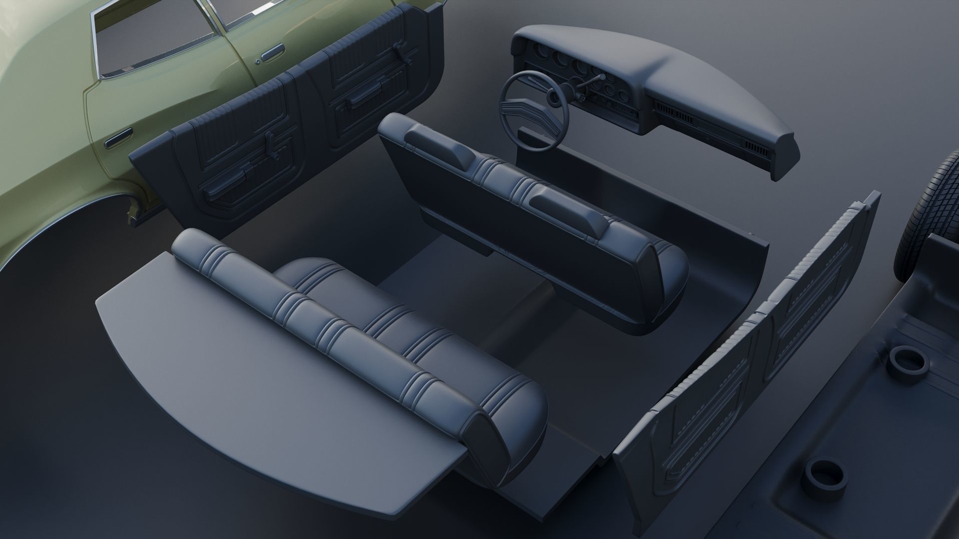 Gran Torino 4-Door Sedan 1974 3D print model_24