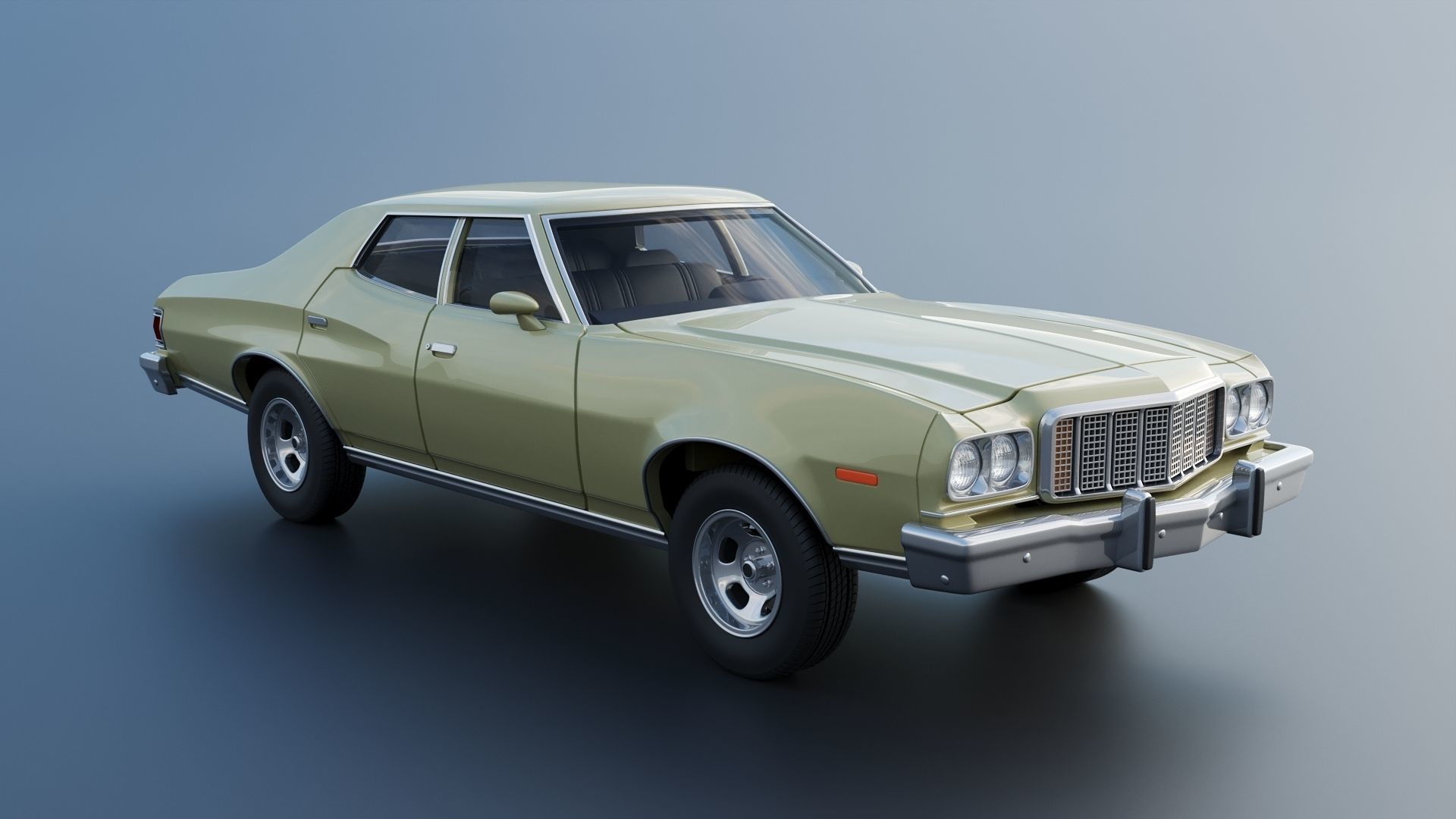 Gran Torino 4-Door Sedan 1974 3D print model_9