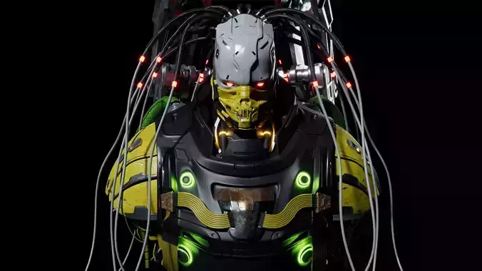 Cyborg Robot Low-poly 3D model