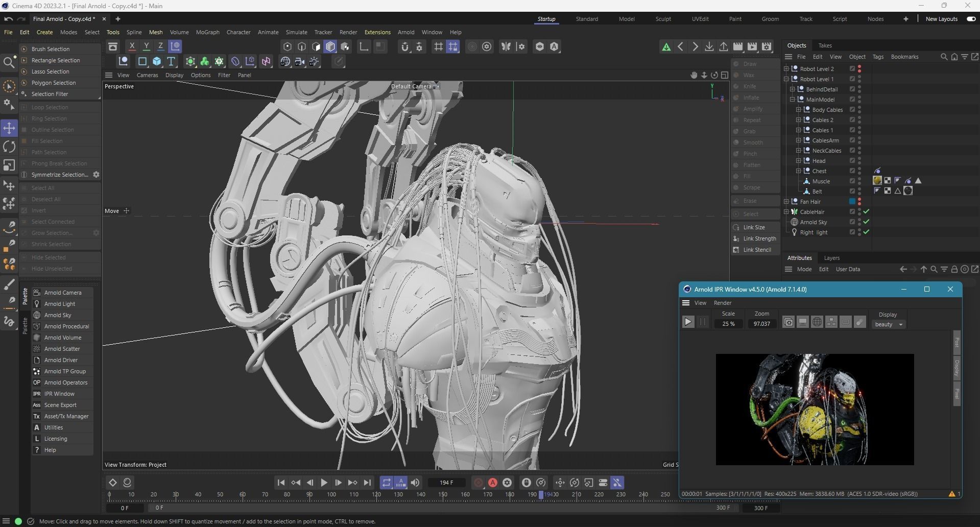 Cyborg Robot Low-poly 3D model_16