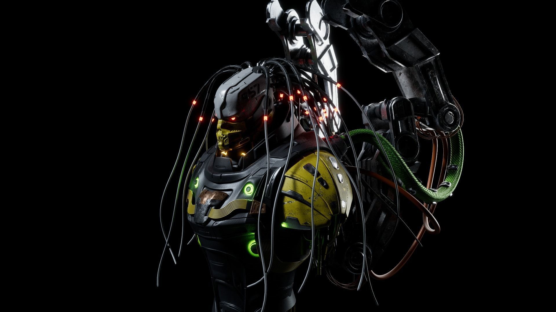 Cyborg Robot Low-poly 3D model_5