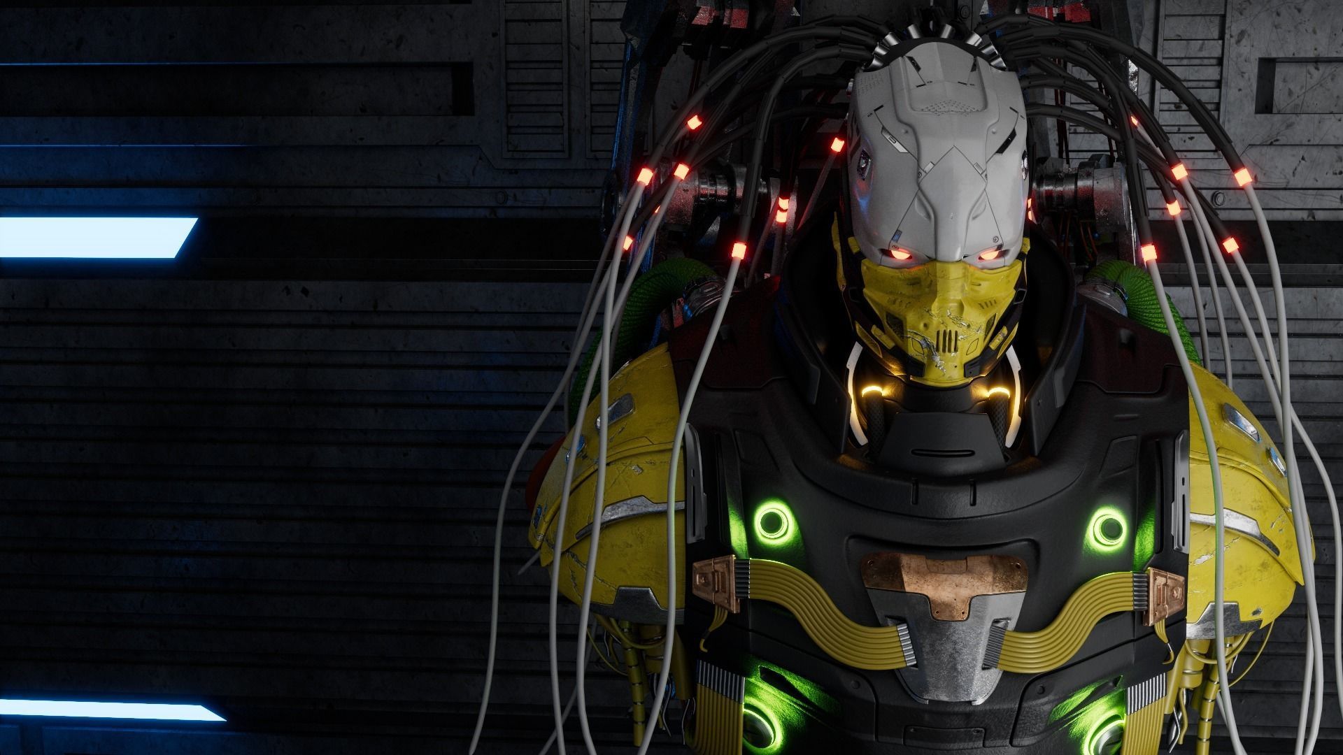 Cyborg Robot Low-poly 3D model_7