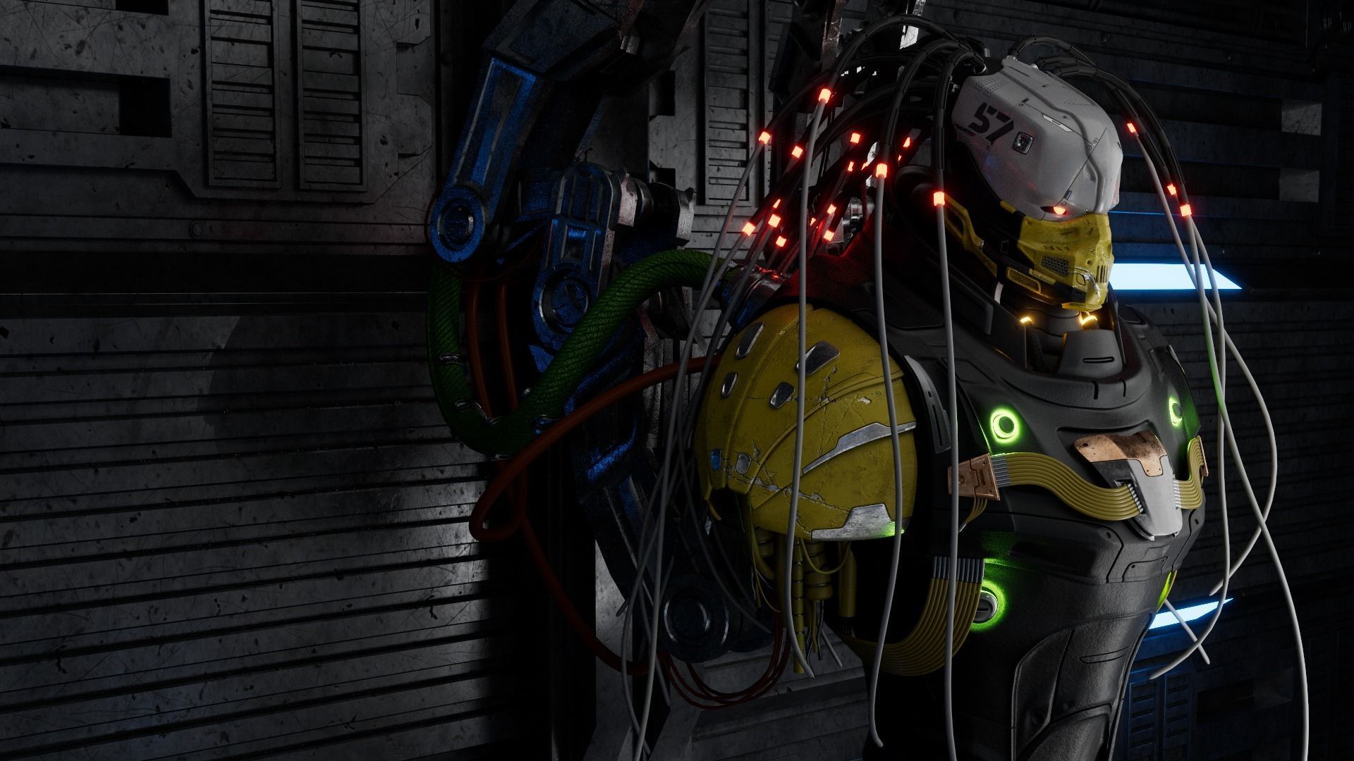 Cyborg Robot Low-poly 3D model_8