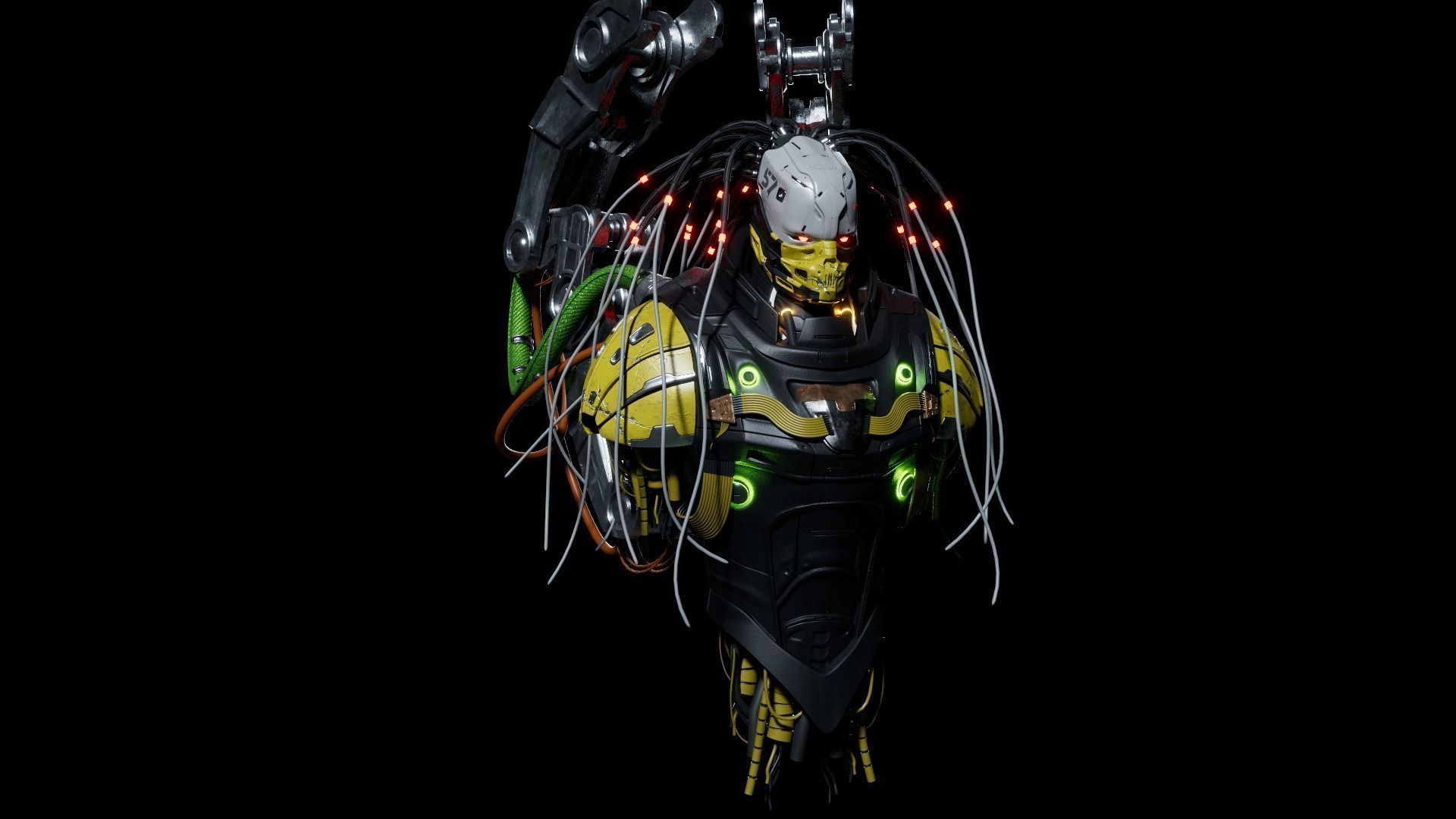 Cyborg Robot Low-poly 3D model_6