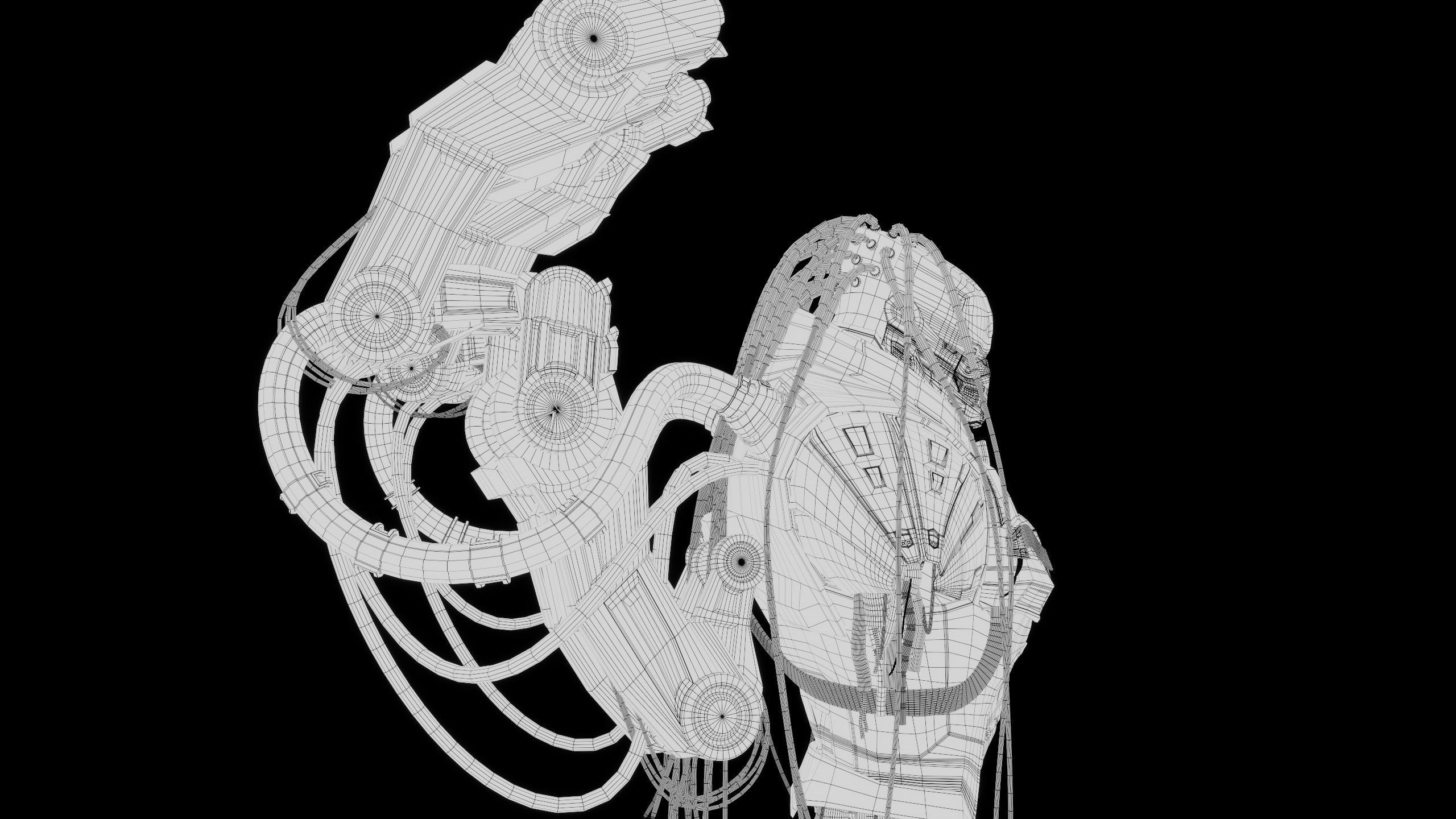 Cyborg Robot Low-poly 3D model_13