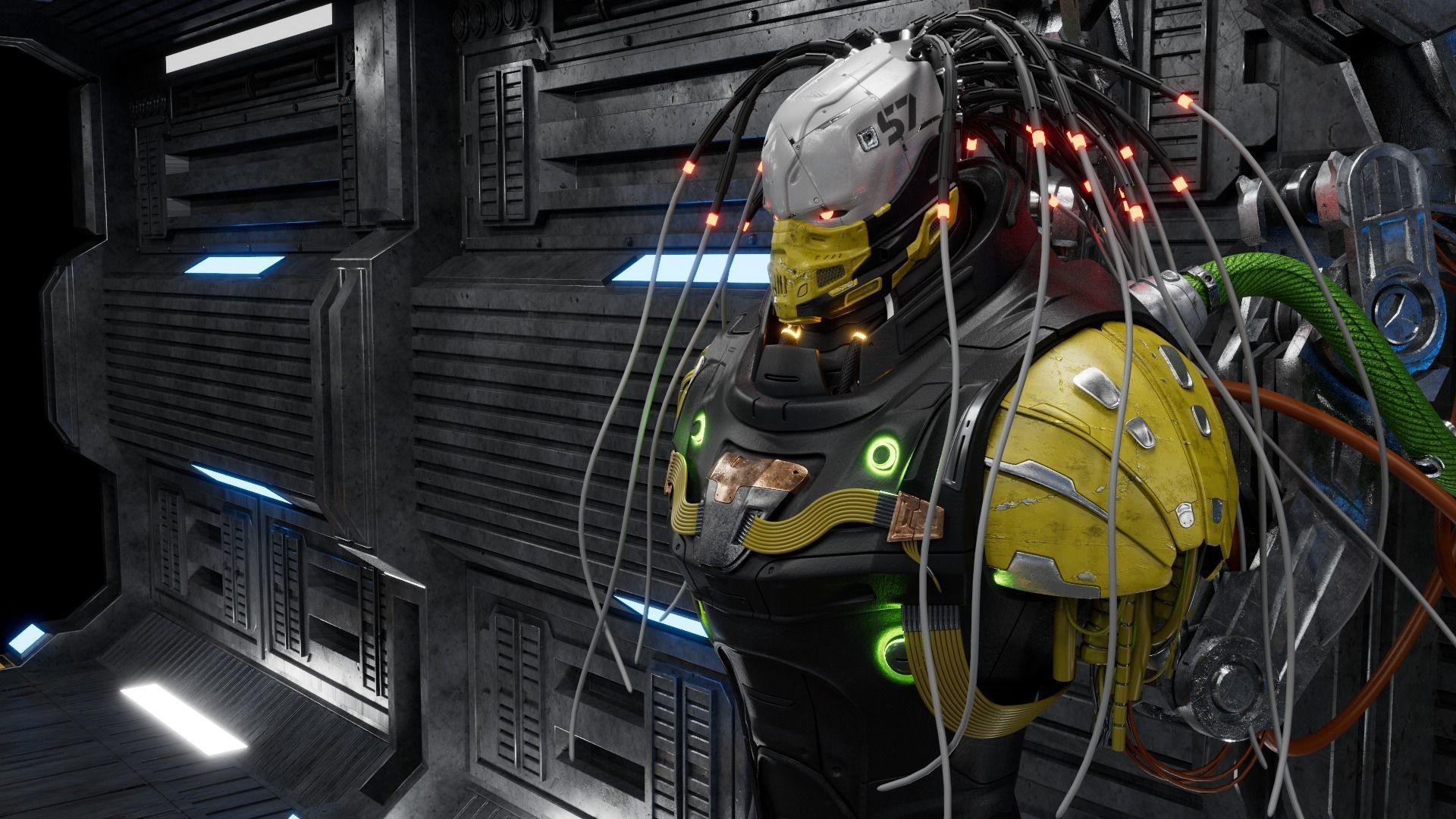 Cyborg Robot Low-poly 3D model_9