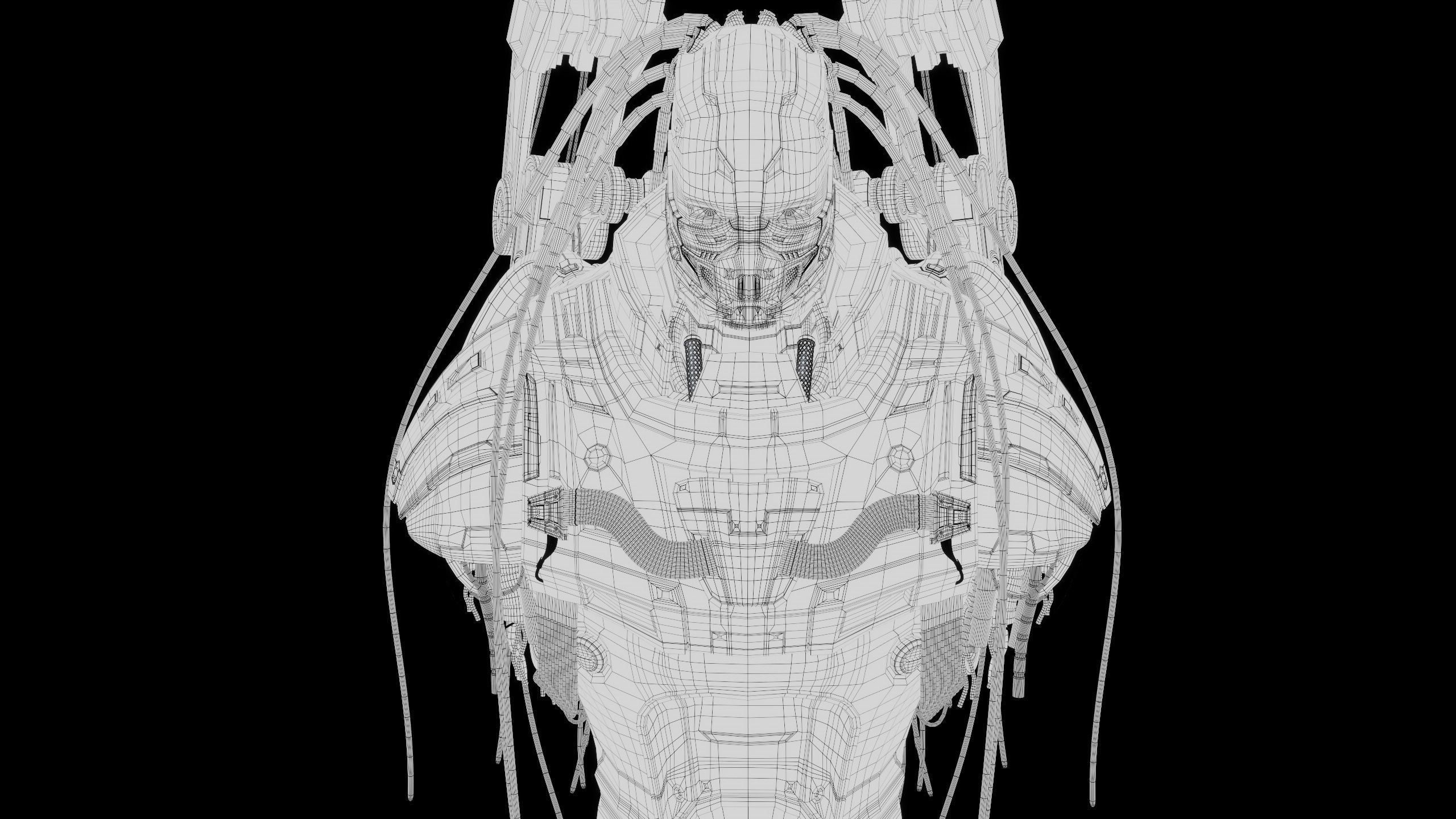 Cyborg Robot Low-poly 3D model_12