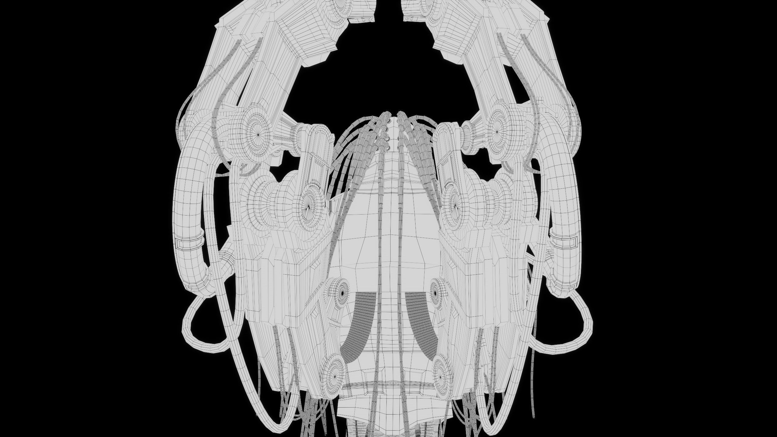 Cyborg Robot Low-poly 3D model_15