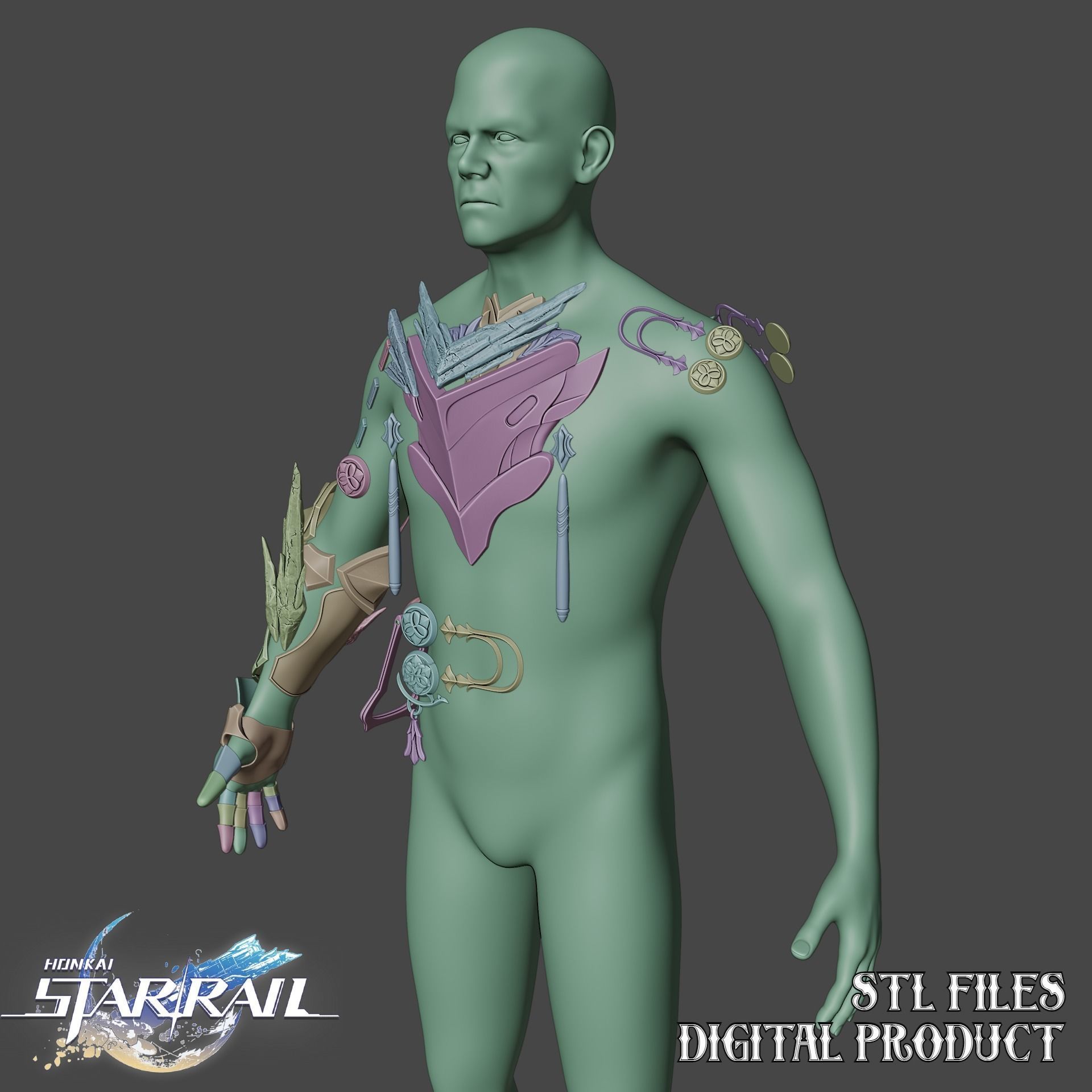 Gepard Accessories Cosplay Set Honkai Star Rail STL 3D print model_5