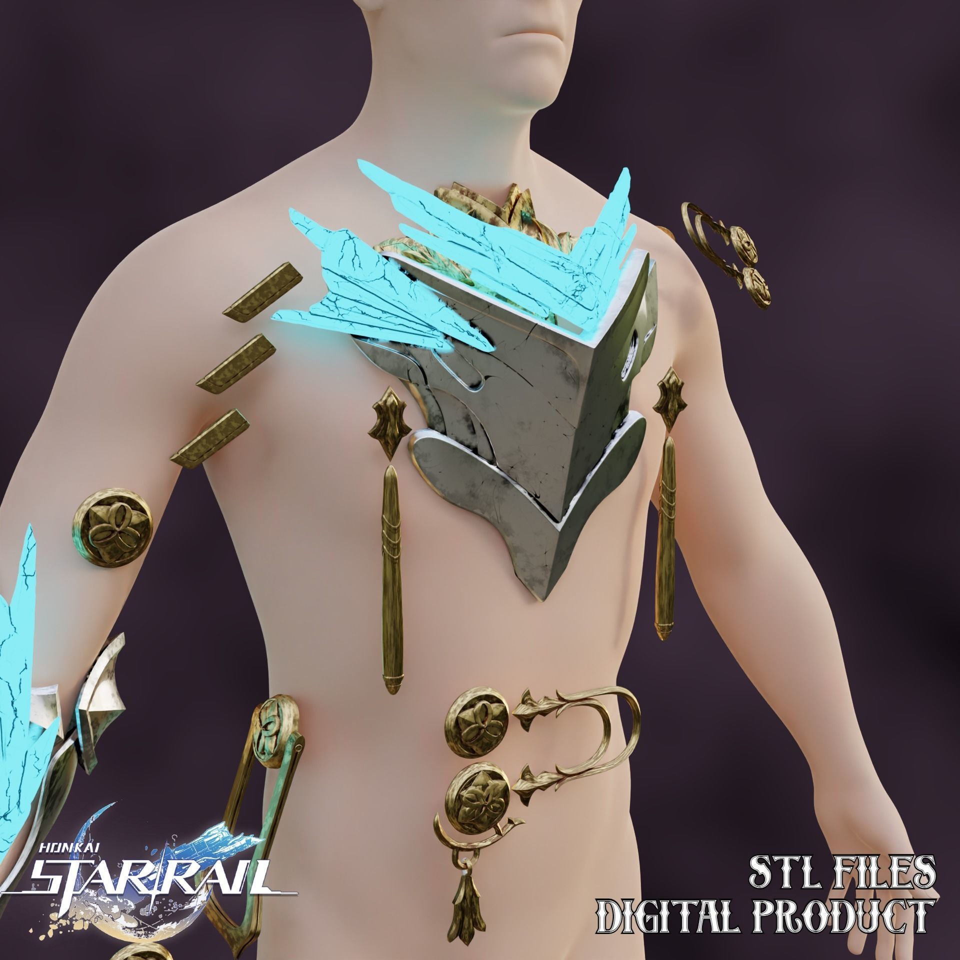 Gepard Accessories Cosplay Set Honkai Star Rail STL 3D print model_12