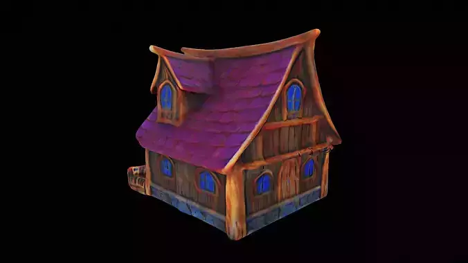 stylized fantasy wooden home