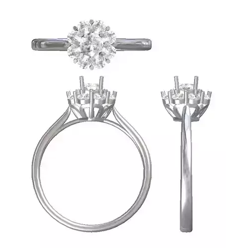 solitaire engagement ring halo diamond