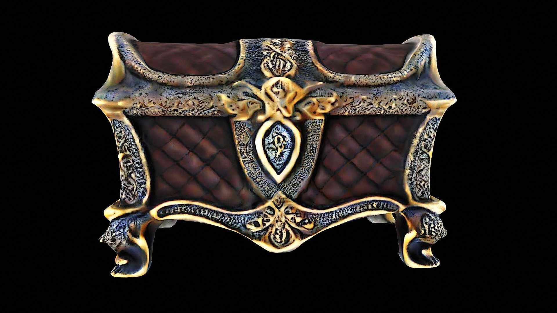 vintage chest luxurious 3D model_6