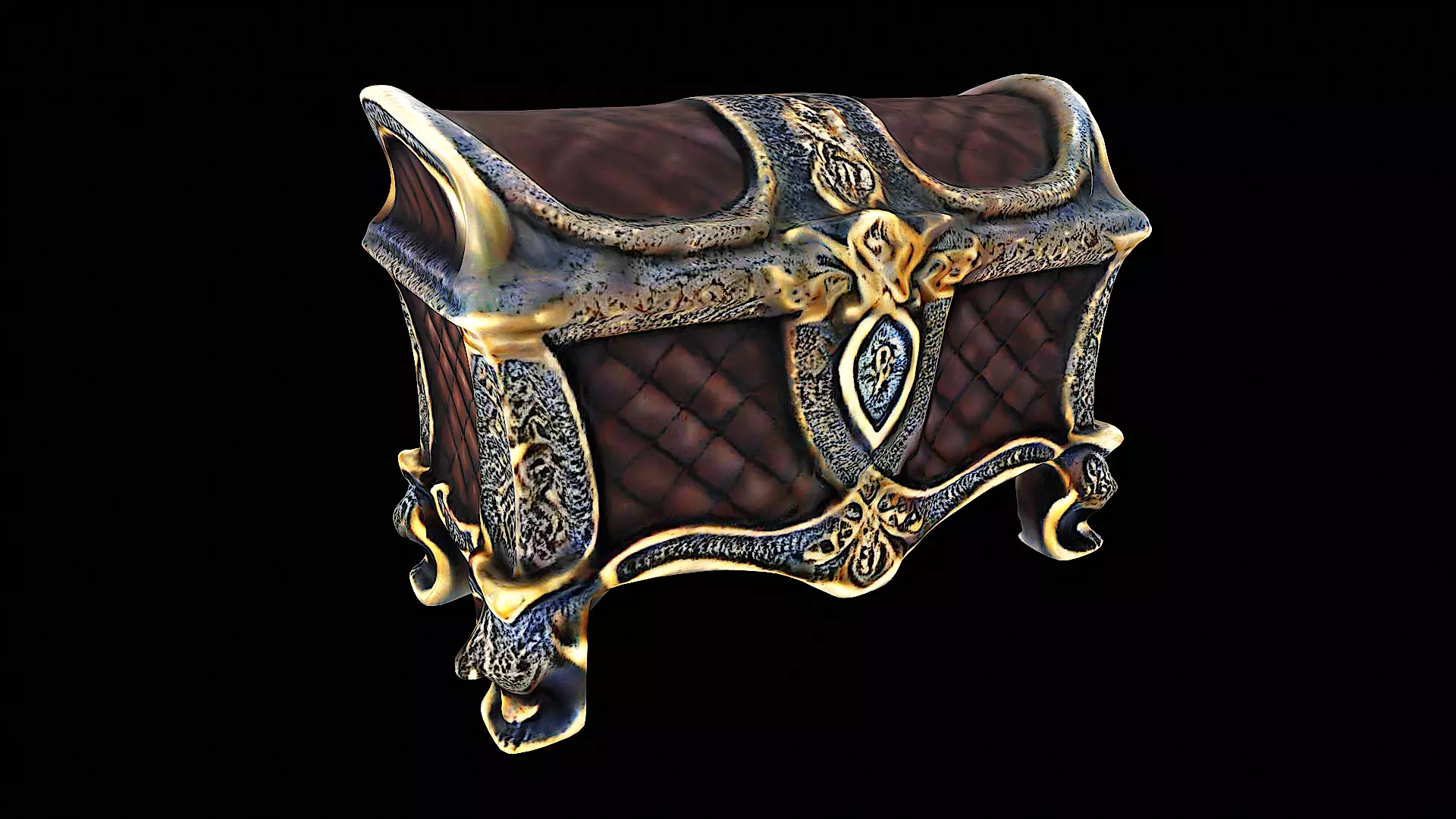 vintage chest luxurious 3D model_0