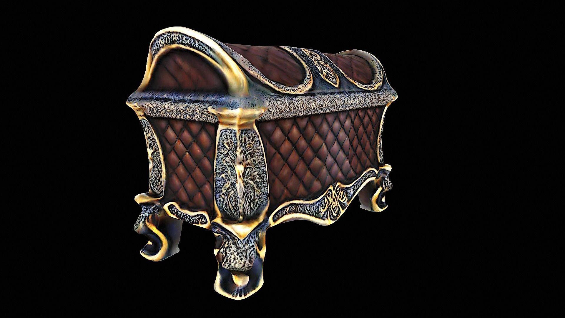 vintage chest luxurious 3D model_4