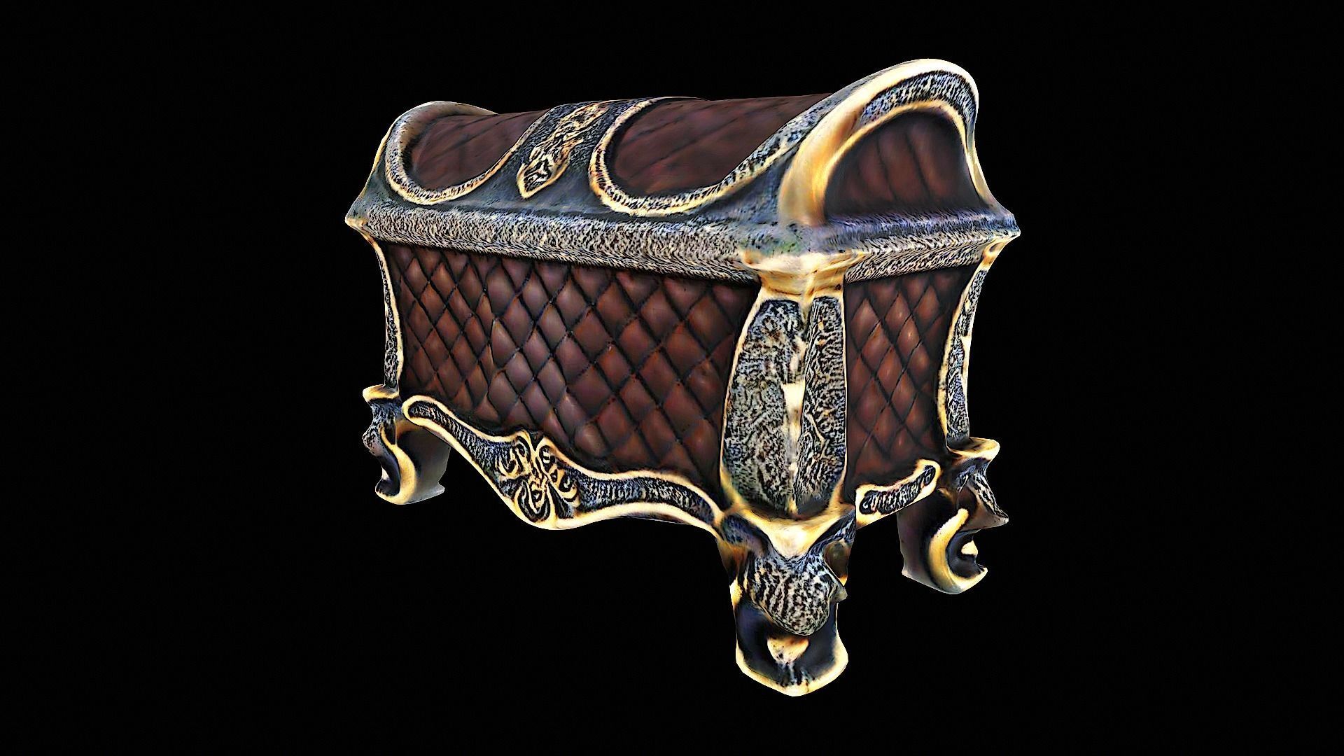 vintage chest luxurious 3D model_2