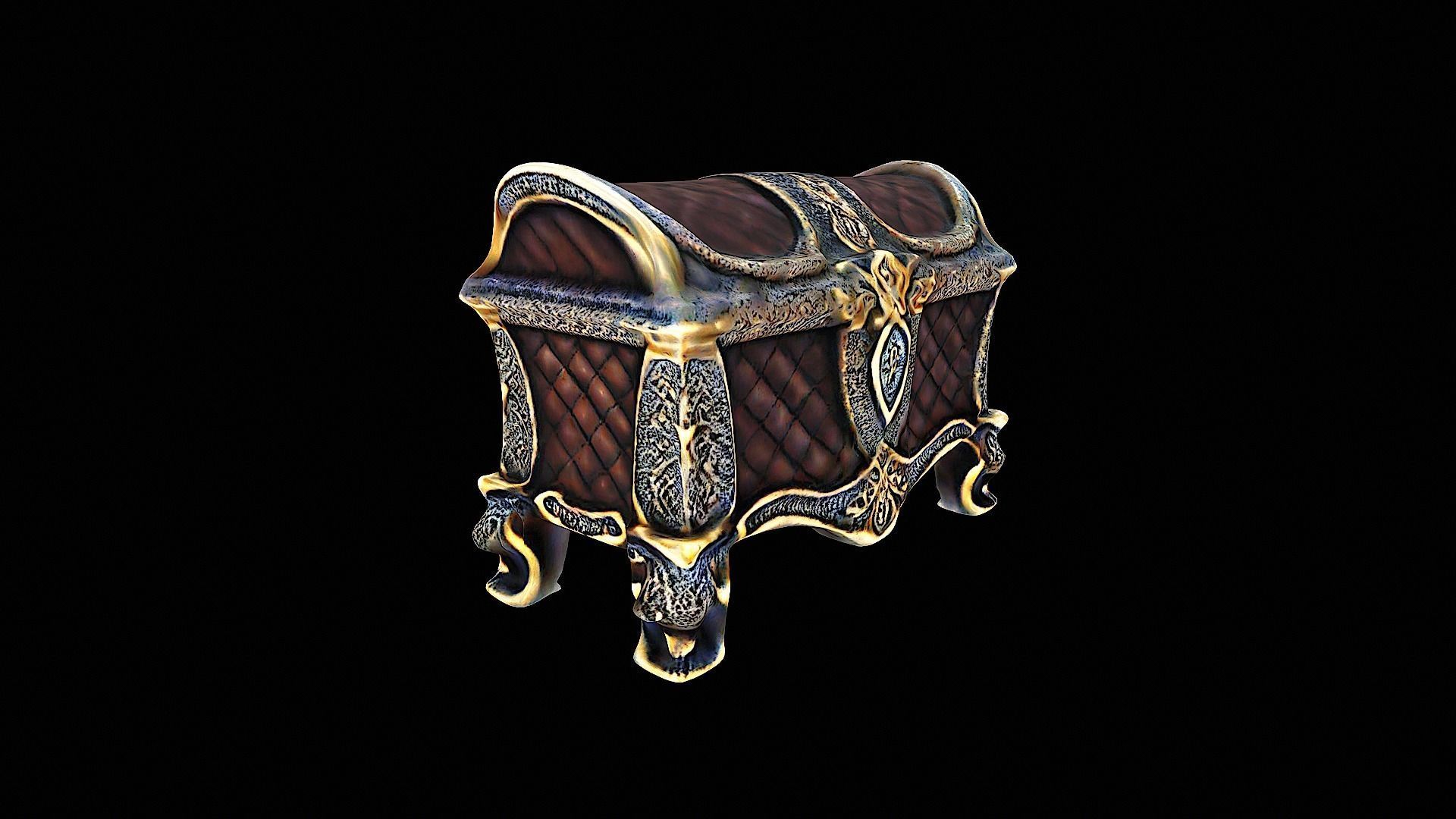 vintage chest luxurious 3D model_1
