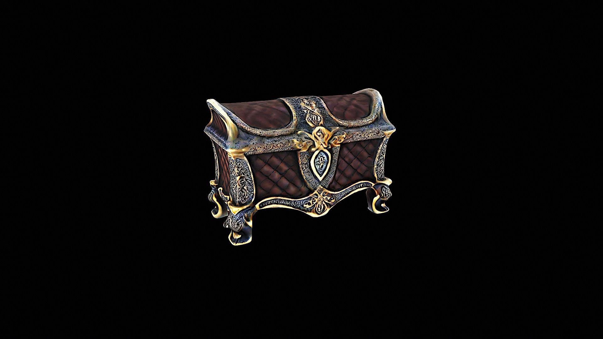 vintage chest luxurious 3D model_7