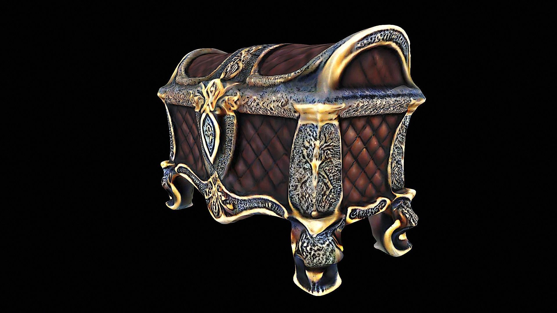 vintage chest luxurious 3D model_5
