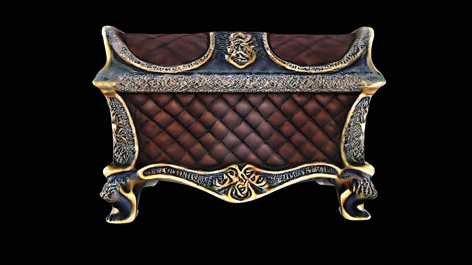 vintage chest luxurious 3D model_3