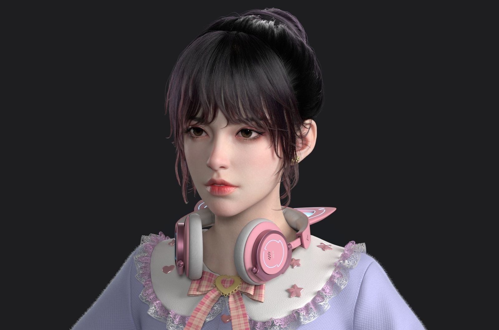 Beautiful girls    virtual idols     digital people 3D model_2