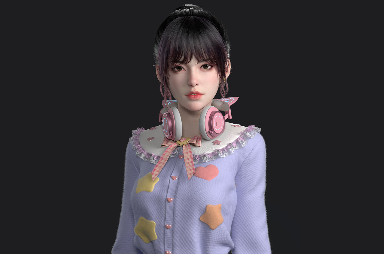 Beautiful girls    virtual idols     digital people 3D model_7