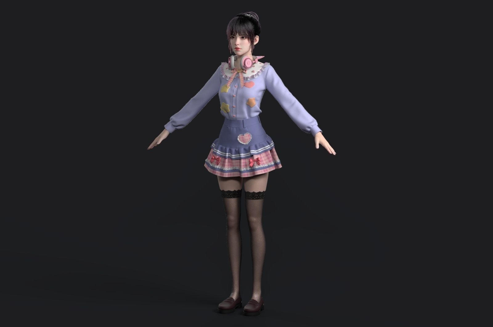 Beautiful girls    virtual idols     digital people 3D model_5