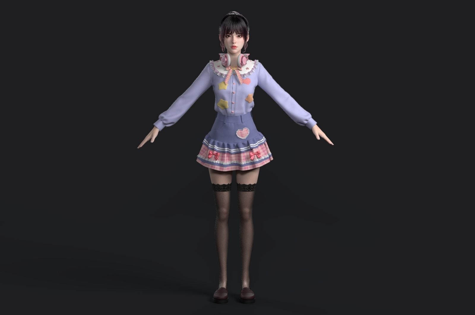 Beautiful girls    virtual idols     digital people 3D model_4