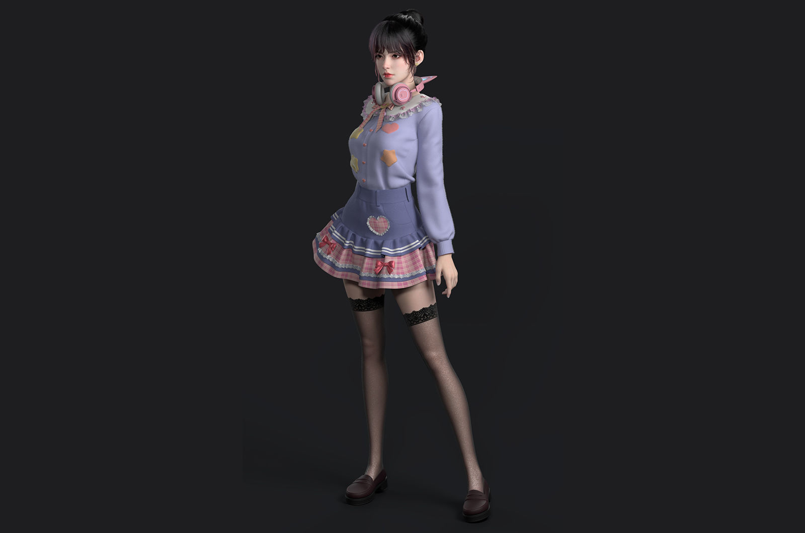 Beautiful girls    virtual idols     digital people 3D model_8