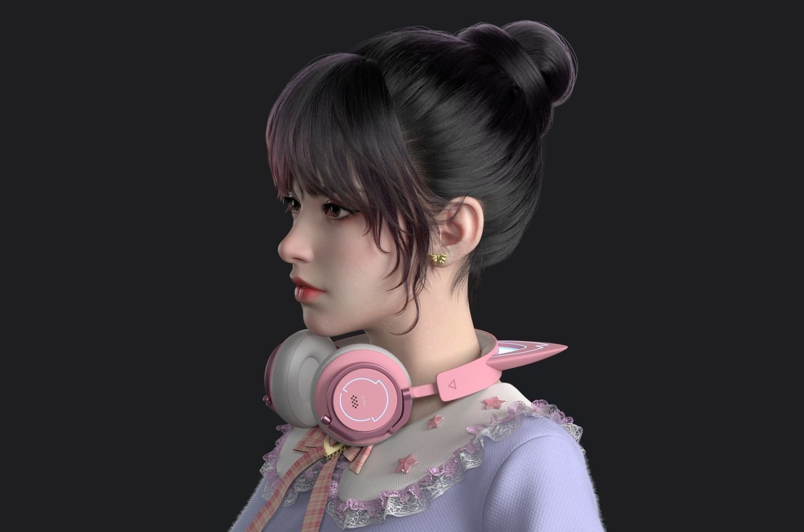 Beautiful girls    virtual idols     digital people 3D model_3