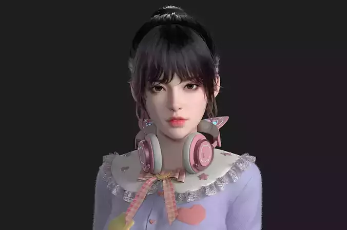 Beautiful girls    virtual idols     digital people 3D model