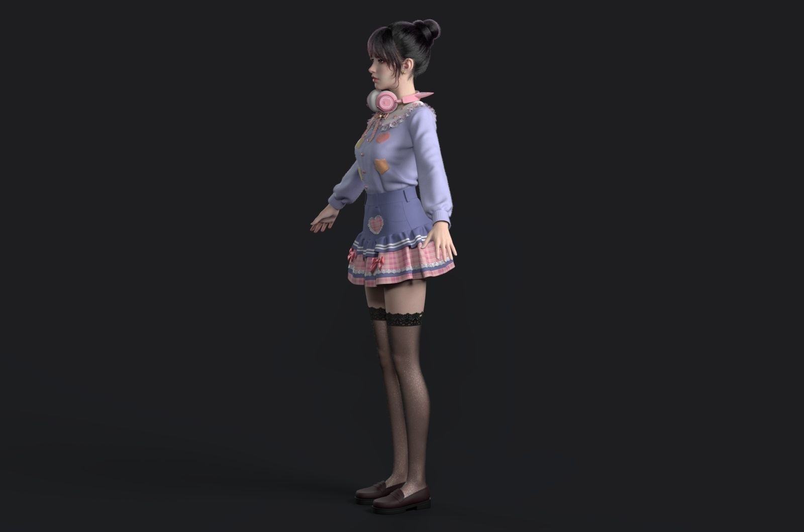 Beautiful girls    virtual idols     digital people 3D model_6