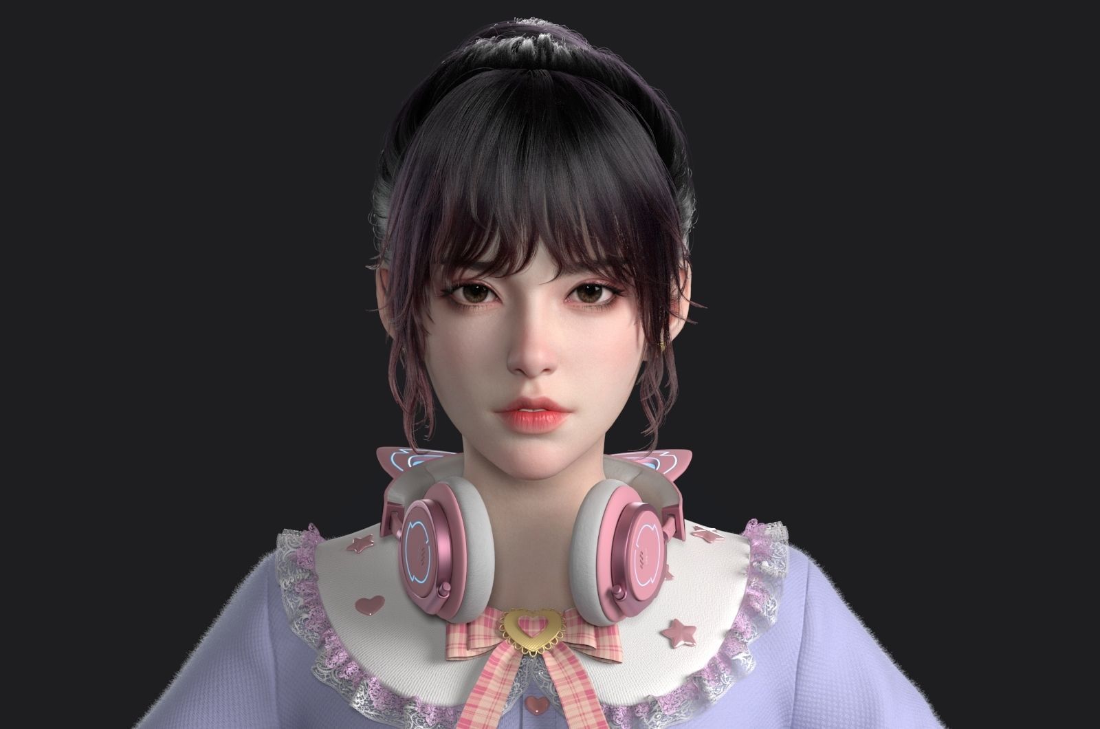 Beautiful girls    virtual idols     digital people 3D model_1