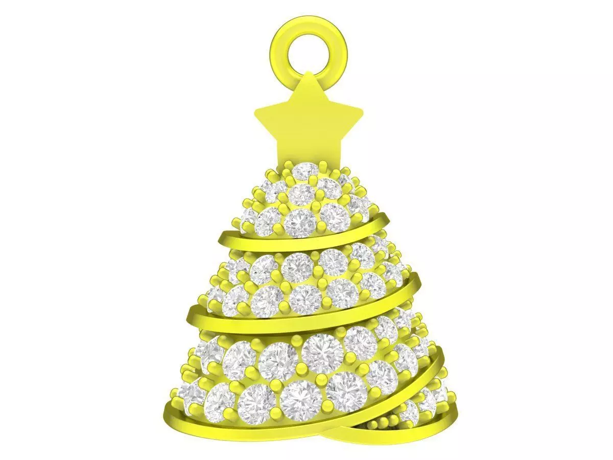 A7952 Diamond Noel Tree Pendant 3D Model 3D print model_0