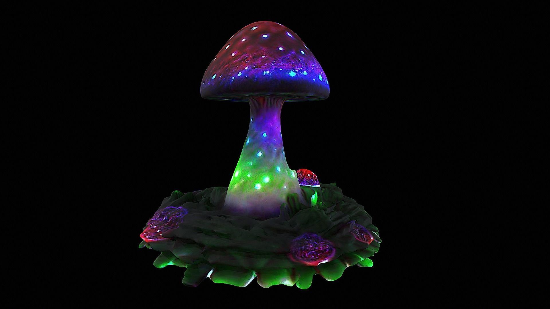 glowing mushroom 3D model_2