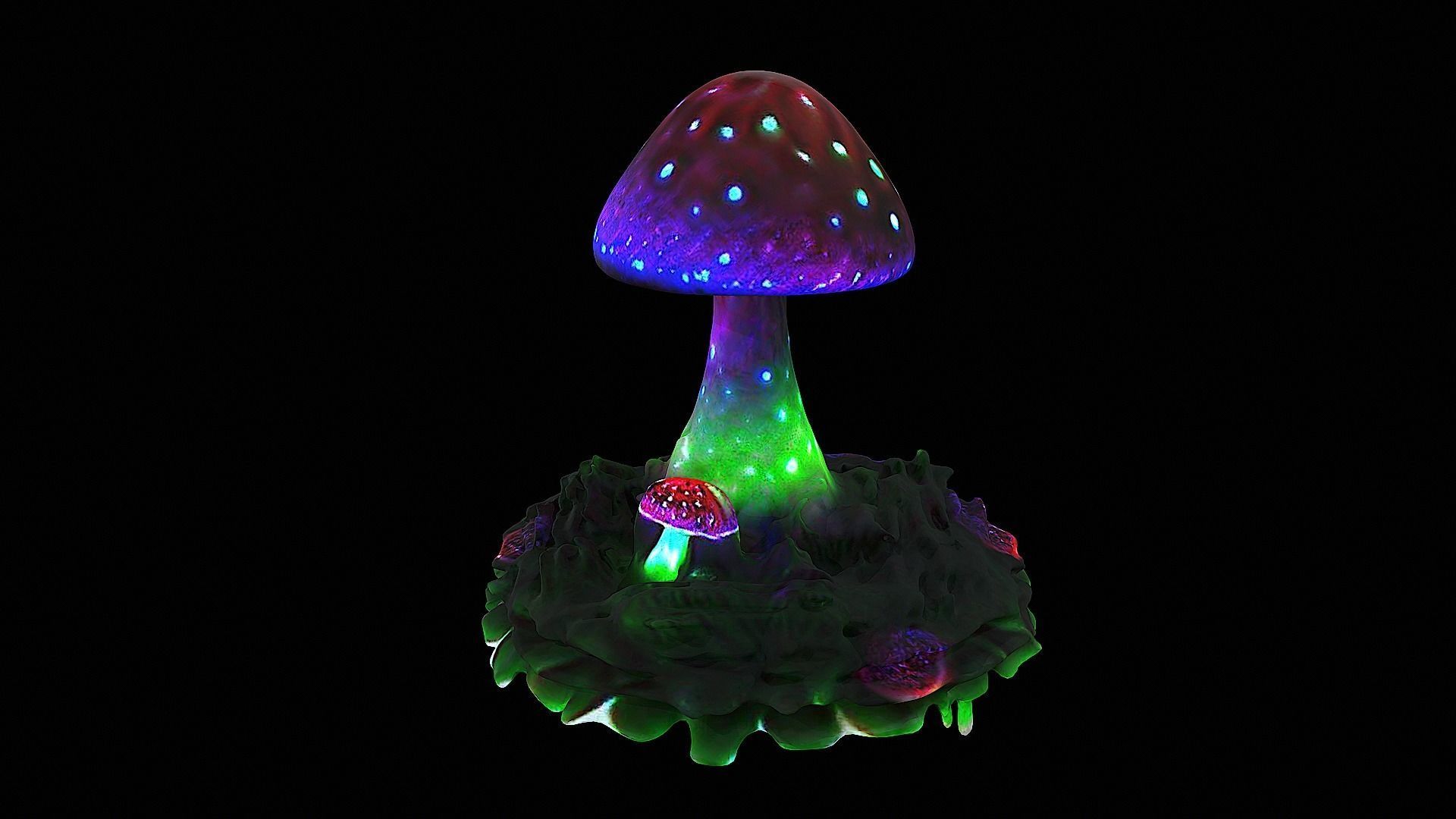 glowing mushroom 3D model_4
