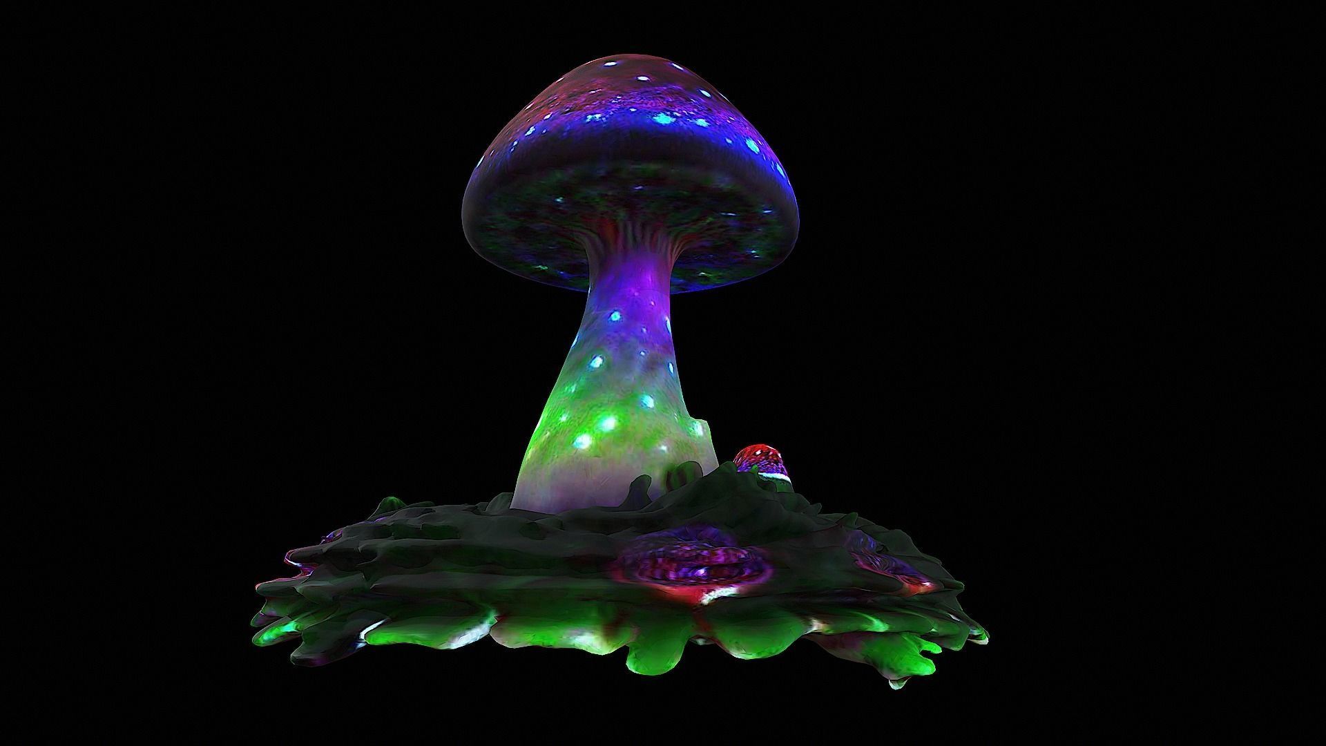 glowing mushroom 3D model_6