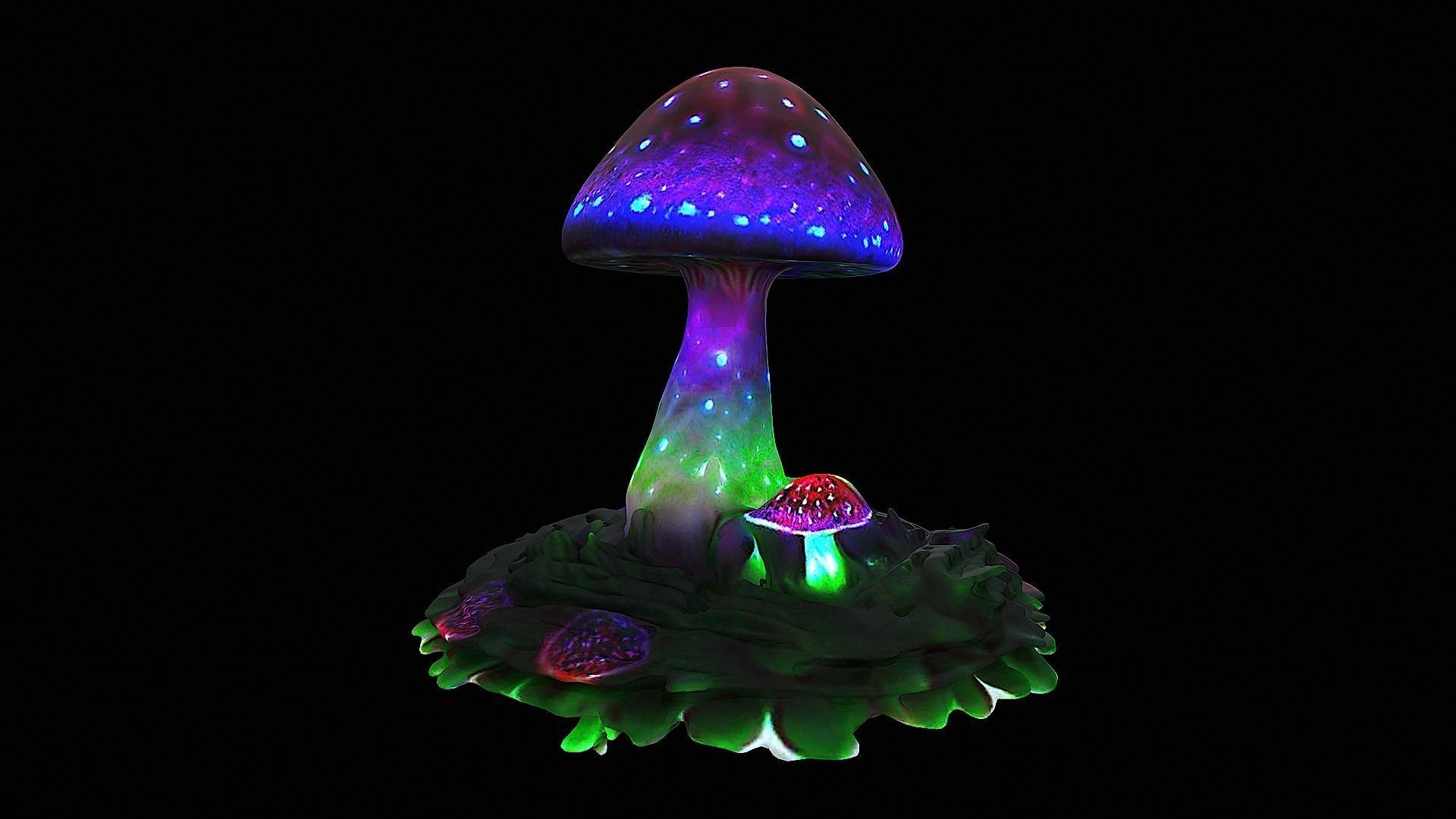 glowing mushroom 3D model_1