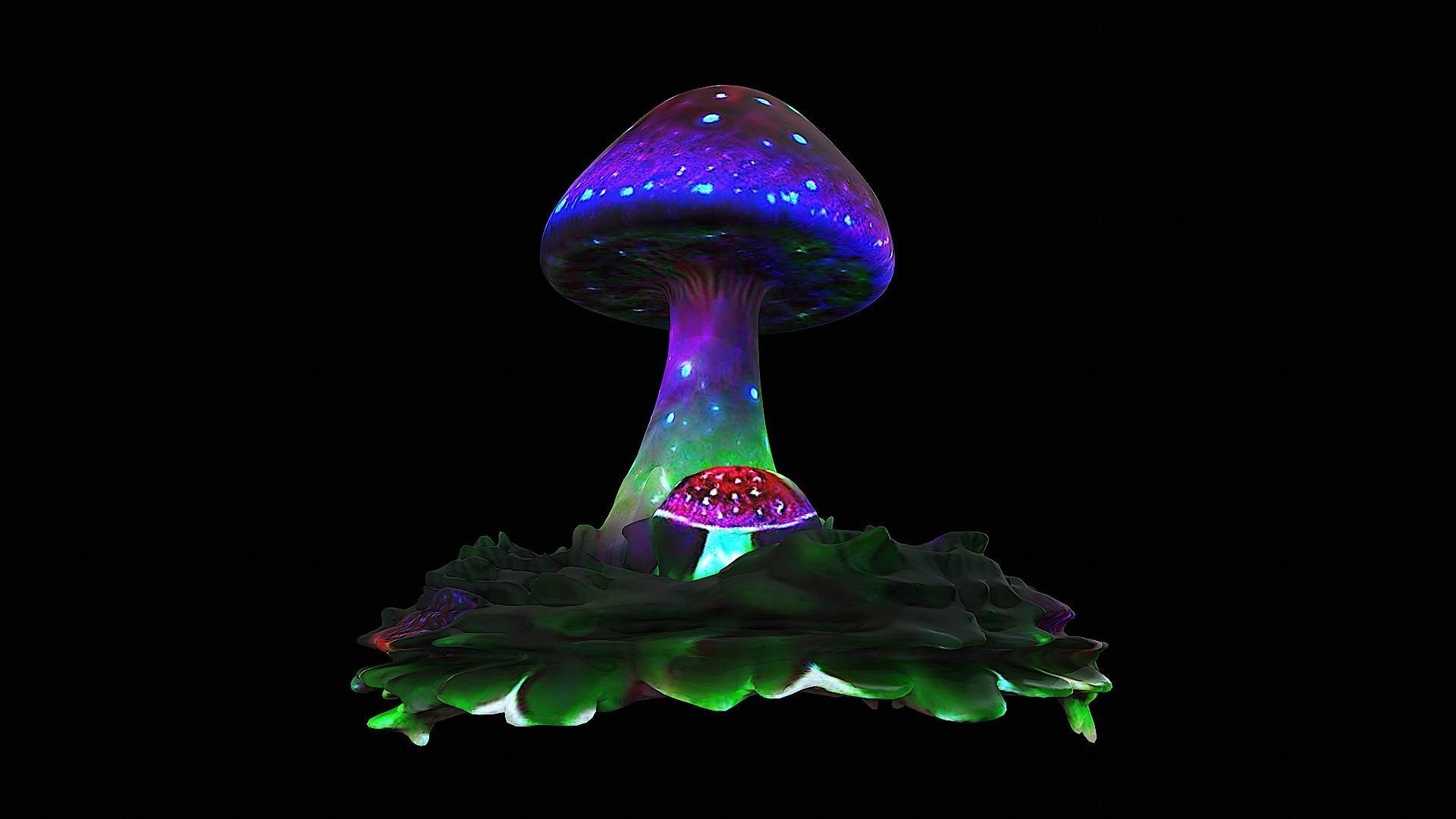 glowing mushroom 3D model_5