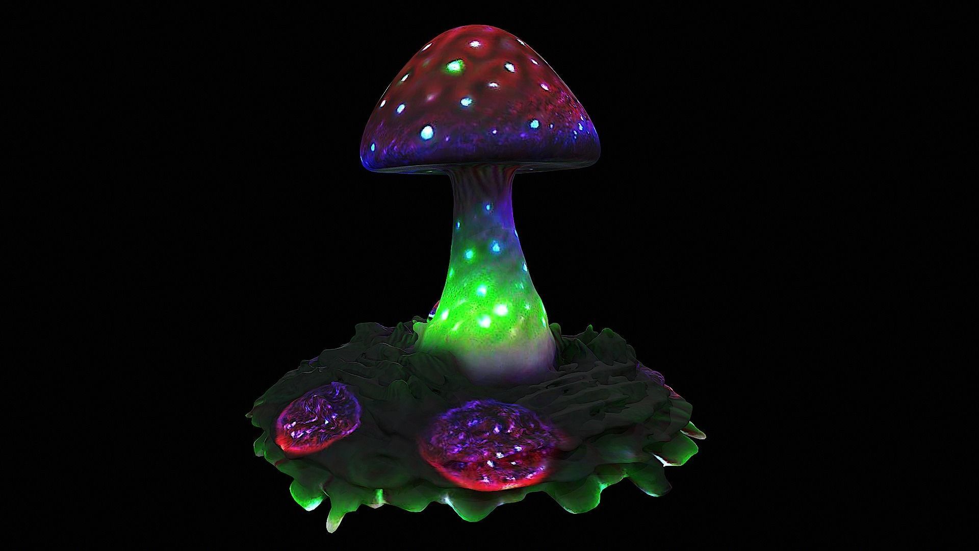 glowing mushroom 3D model_3