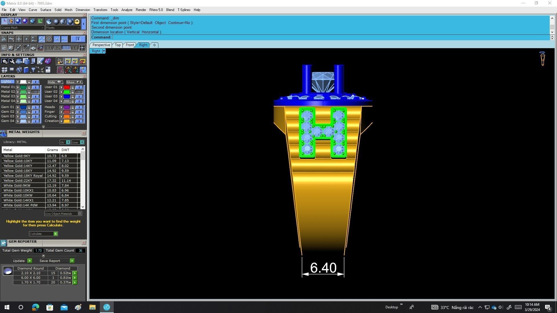 7895 luxury fashion H letter diamond men ring 3D print model_7