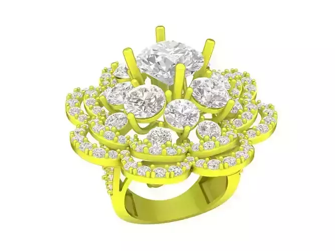 7896 diamond flower women fashion ring