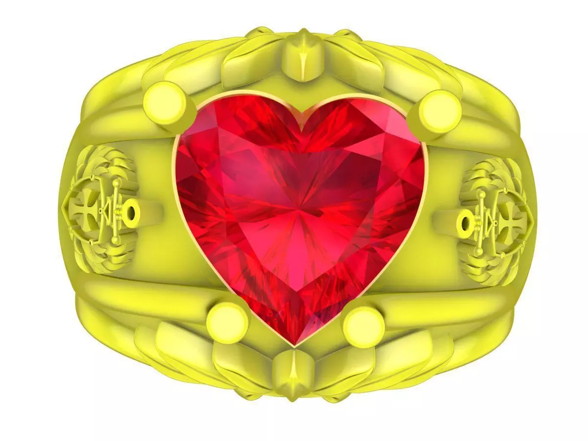 Luxury Heart Cut Gemstone Statement Ring 7899 3D print model