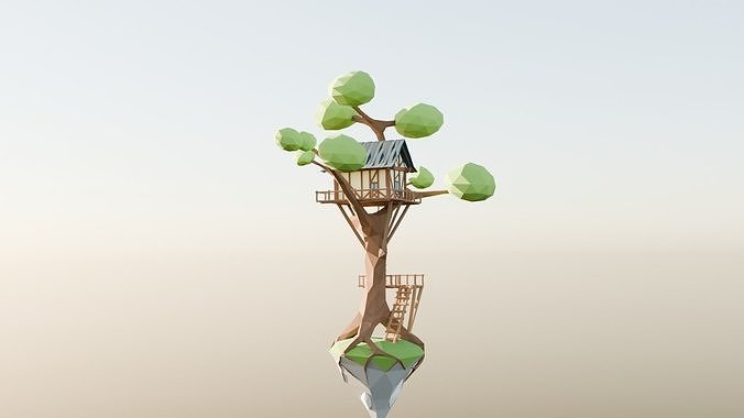 LowPoly Tree House  3D model